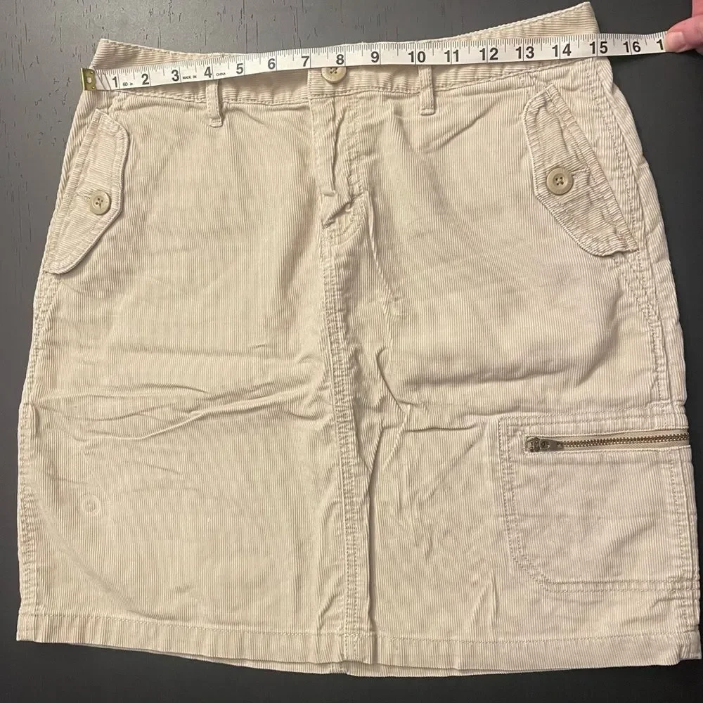 Eddie Bauer Tan Corduroy Utility Skirt Women’s Size 6